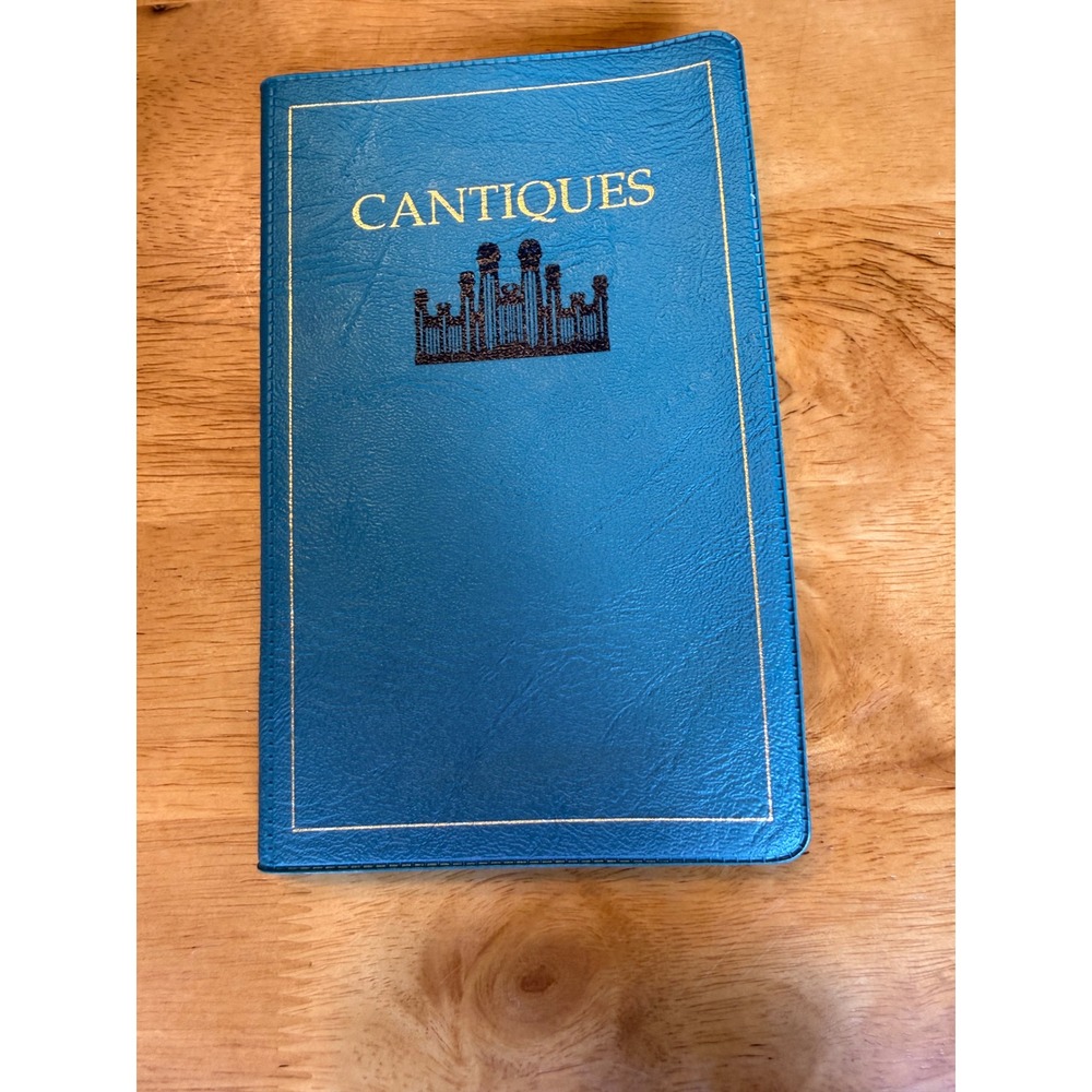 LDS French Hymn Book Cantiques 1993 Teal Blue Leatherette Pocket Size Hymnal